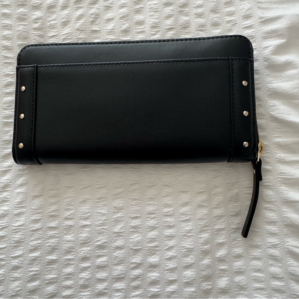Kate Spade Neda Helena Street black leather zip-around studded clutch wallet - Picture 3 of 7